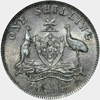 1914  One Shilling reverse