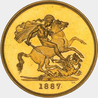 1887-S Pattern Five Pound reverse