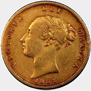 1882-M Truncated Bust Half Sovereign obverse