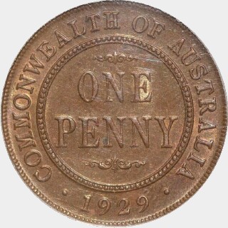 1929  One Penny reverse
