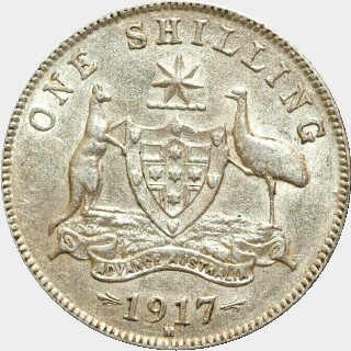 1917-M  One Shilling reverse