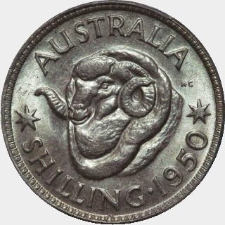 1950  One Shilling reverse