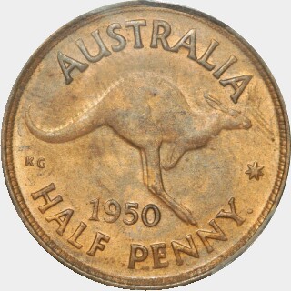 1950(p) Dot after Y Half Penny reverse