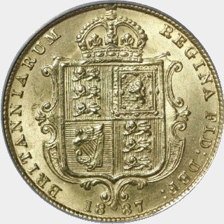 1887 No JEB Half Sovereign reverse