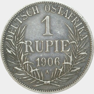 1906-A  One Rupie reverse