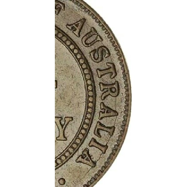Reverse die cracks of a 1923 half penny