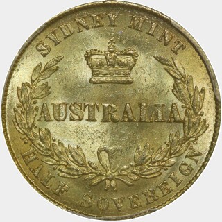 1864 Roman 1 in date Half Sovereign reverse