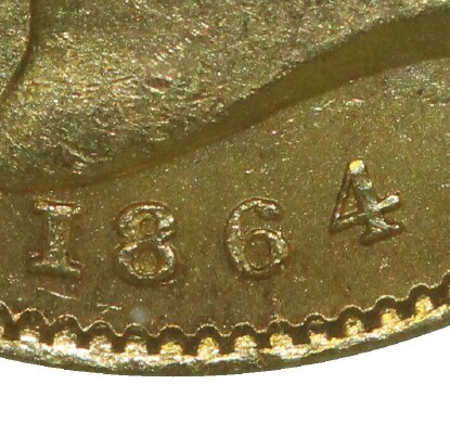 The date of a Roman I 1864 half sovereign