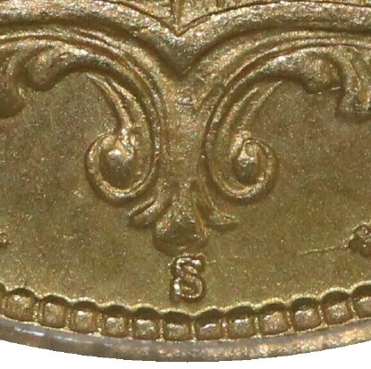 S mintmark indicates this coin was struck at Sydney