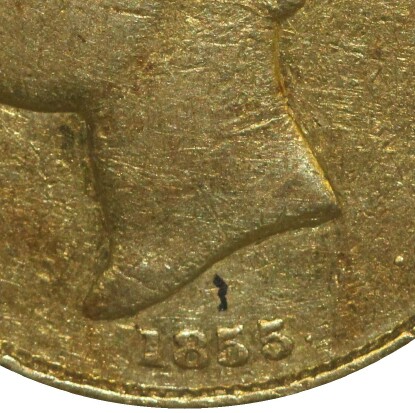 Dot after the date on an 1855 Half Sovereign