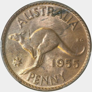 1955  One Penny reverse