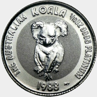 1988-P Platinum Fifteen Dollar reverse