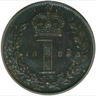 1888 Prooflike One Penny reverse
