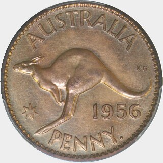 1956(p) Dot after Y Proof One Penny reverse