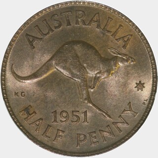 1951-PL  Half Penny reverse