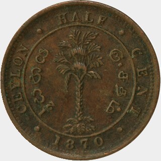 1870  Half Cent reverse