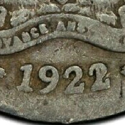The overdated 2 of the 1922/21 threepence
