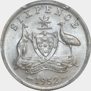 1952  Sixpence reverse