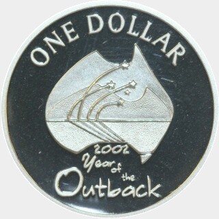2002 Silver Proof One Dollar reverse