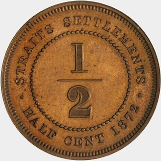 1872 Proof Half Cent reverse