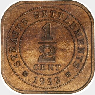 1932 Proof Half Cent reverse