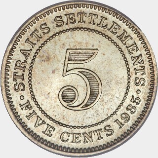 1935 Proof Five Cent reverse