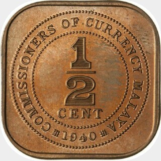 1940 Proof Half Cent reverse