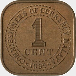 1939 Proof One Cent reverse