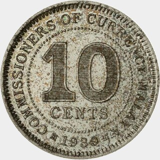 1939 Proof Ten Cent reverse