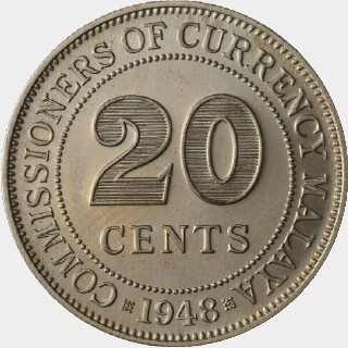 1950 Proof Twenty Cent reverse