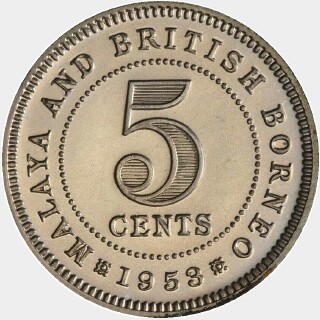 1953 Proof Five Cent reverse