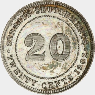 1902 Proof Twenty Cent reverse