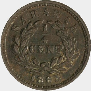 1863 Bronzed Proof Quarter Cent reverse