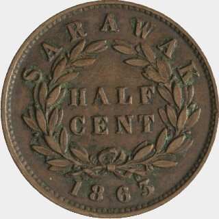 1863 Proof Half Cent reverse