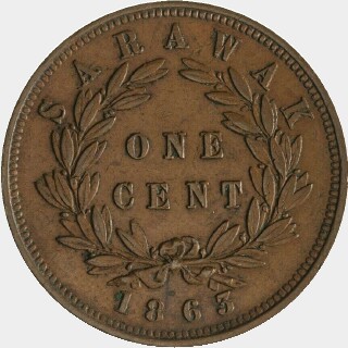 1863 Bronzed Proof One Cent reverse