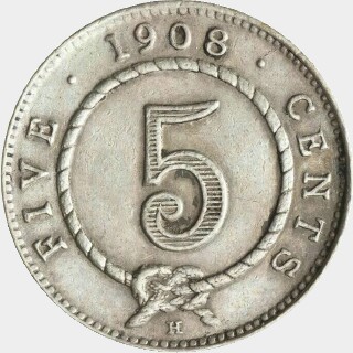 1900-H  Five Cent reverse