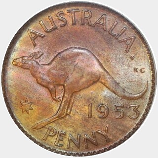 1953(p) Dot after A One Penny reverse