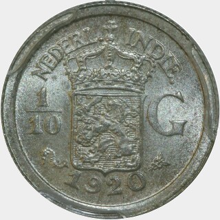 1920  Tenth Gulden reverse