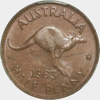 1963(p) Dot after Y Half Penny reverse