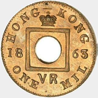 1863 Square in centre obv One Cash reverse