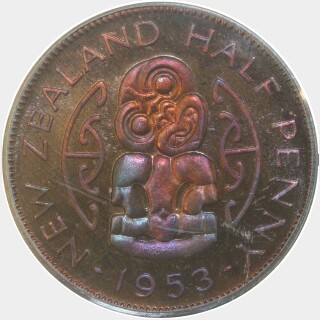 1953 Proof Half Penny reverse