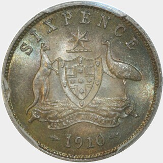 1910  Sixpence reverse