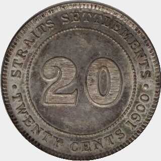 1871 Plain Edge Proof Twenty Cent reverse