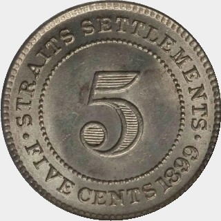1872 Proof Five Cent reverse