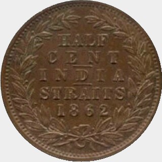 1862 Proof Half Cent reverse