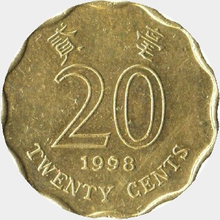 1993 Proof Twenty Cent reverse
