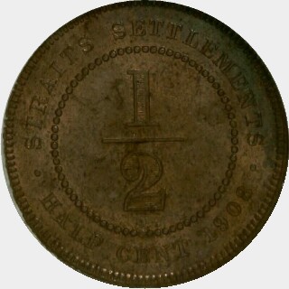 1890 Mule Half Cent reverse
