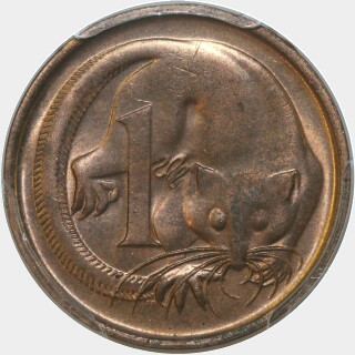 1966 Blunted 2nd Whisker One Cent reverse