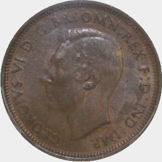 1945(p) No dot Half Penny obverse