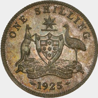 1925/3 Proof Overdate One Shilling reverse